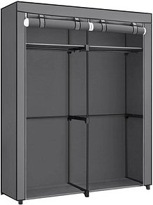SONGMICS Stoffschrank, RYG02GY grau 140,0 x 43,0 x 174,0 cm