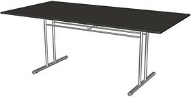 Thumbnail - Kerkmann Konferenztisch Lago anthrazit rechteckig, T-Fuß-Gestell chrom, 200,0 x 100,0 x 72,0 cm