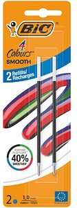 BIC 4 Colours Smooth Kugelschreibermine M blau, 2 St.