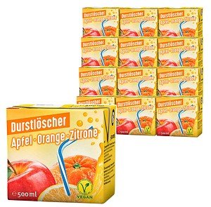 DURSTLÖSCHER Fruchtsaftgetränk Apfel, Orange, Zitrone 12x 0,5 l