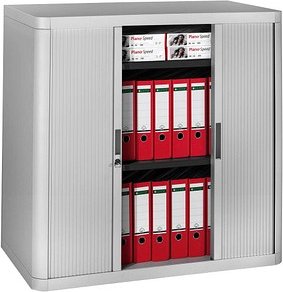 PAPERFLOW easyOffice Rollladenschrank lichtgrau ohne Fachböden 110,0 x 41,5 x 104,0 cm