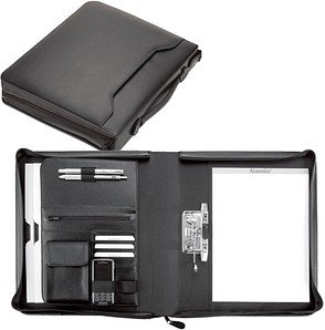 Thumbnail - Alassio Ringbuchmappe BERGAMO Lederimitat DIN A4 schwarz