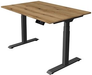 Kerkmann Move 1 stable elektrisch höhenverstellbarer Schreibtisch asteiche rechteckig, T-Fuß-Gestell grau 120,0 x 80,0 c...