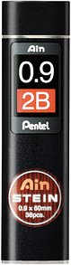 Pentel Ain Stein C279 Feinminen-Bleistiftminen schwarz 2B 0,9 mm, 36 St.