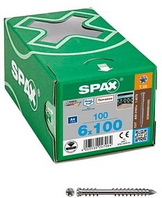 Thumbnail - SPAX® Terrassenschrauben T25 Zylinderkopf Edelstahl A2 0538000601003 5 mm x 100 mm, 100 St.