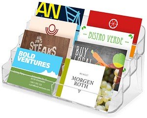 deflecto Visitenkartenhalter glasklar, für pro Fach bis zu 50 Visitenkarten