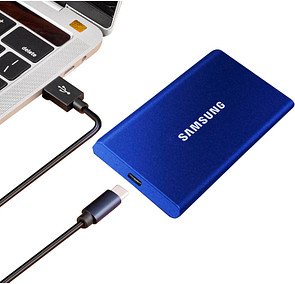 SAMSUNG Portable T7 1 TB externe SSD-Festplatte blau