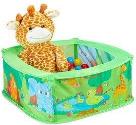 relaxdays Bällebad Dschungel grün 80,0 x 80,0 x 29,0 cm