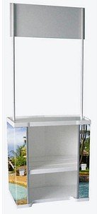 Thumbnail - update displays Messetheke gerade, weiß 90,0 x 51,0 x 91,0 - 220,0 cm