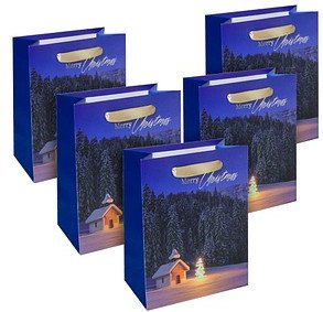 SIGEL Geschenktüten Christmas Chapel Large Motiv 18,0 x 23,0 cm, 5 St.
