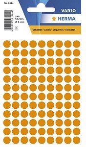 HERMA Klebepunkte 1844 leuchtorange Ø 8,0 mm, 540 St.