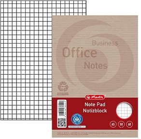 herlitz Notizblock Recycling DIN A5 kariert, 1 St.