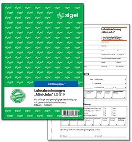 Thumbnail - SIGEL Lohnabrechnung für geringfügig/kurzfristig Beschäftigte Formularbuch LO519
