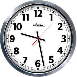 PEWETA Funkwanduhr weiß silber Aluminium, Ø 50,0 cm