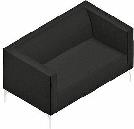 Thumbnail - Quadrifoglio 2-Sitzer Sofa Arte schwarz weiß Stoff 128,0 x 74,0 x 71,0 cm, 1 St.
