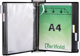 tarifold Wand-Sichttafelsystem 414107 DIN A4 schwarz mit 10 St. Sichttafeln, 1 St.