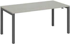 Thumbnail - fm Catro Schreibtisch lichtgrau, anthrazit metallic rechteckig, 4-Fuß-Gestell grau 200,0 x 80,0 cm