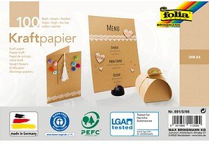 folia Tonpapier Kraftpapier braun 120 g/qm 100 Blatt