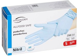 Thumbnail - HYGONORM unisex Einmalhandschuhe ALLFOOD SAFE blau Größe S, 250 St.