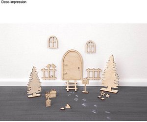 Rayher Holzbausatz Wichteltür Nisse natur