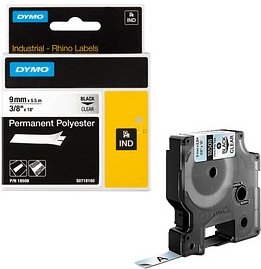 DYMO Schriftband RHINO 18508 18508DMO, 9 mm schwarz auf transparent, 1 St.