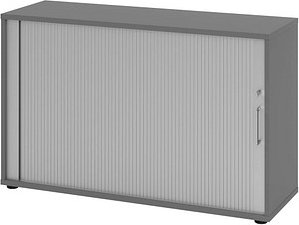 HAMMERBACHER Mirakel Rollladenschrank grafit, silber 1 Fachboden 120,0 x 40,0 x 74,8 cm