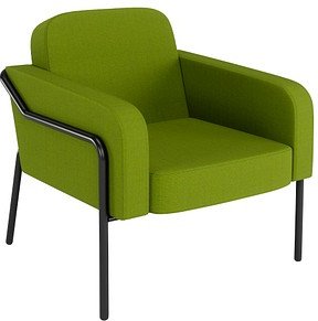 medso powered by PAPERFLOW Sessel MEDSO L Rund grün schwarz Kunststoff 75,0 x 74,3 x 73,6 cm, 1 St.