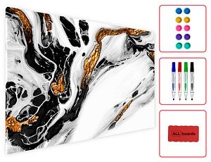 Thumbnail - ALLboards Magnettafel 60,0 x 40,0 cm Marmor gold/weiß