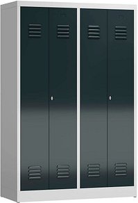 Thumbnail - ClassiX Spind anthrazit, lichtgrau X-510448, 2 Schließfächer 118,5 x 50,0 x 180,0 cm