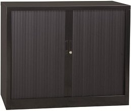 Gürkan Rollladenschrank schwarz 2 Fachböden 120,0 x 46,0 x 105,0 cm
