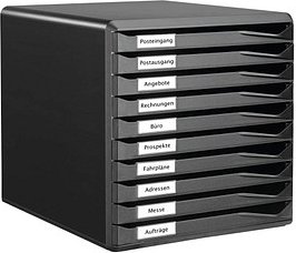 AKTION: LEITZ Schubladenbox Formular-Set schwarz 52940095, DIN A4 mit 10 Schubladen mit Prämie nach Registrierung