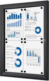 Showdown® Displays Schaukasten schwarz 4x DIN A4 59,2 x 2,3 x 69,6 cm, 1 St.
