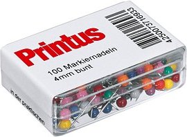 Printus Pinnnadeln farbsortiert, 100 St.