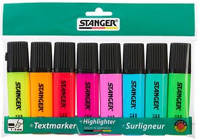 STANGER Textmarker farbsortiert, 8 St.