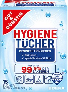 GUT&GÜNSTIG Desinfektionstücher 1-lagig weiß, 15 Tücher