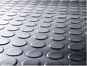 WESEMEYER Gummimatte mit Flachnoppen schwarz 120,0 x 500,0 cm