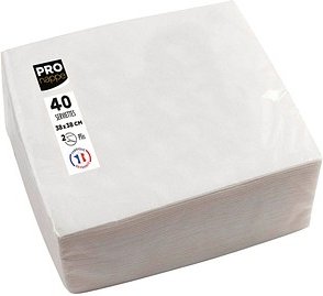 PROnappe Servietten weiß 2-lagig 38,0 x 38,0 cm, 40 St.