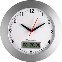 TFA® Funkwanduhr 98.1092 weiß silber Kunststoff, Ø 30,0 cm