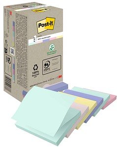 Thumbnail - Post-it® Recycling Z-Notes Haftnotizen farbsortiert, 16 Blöcke