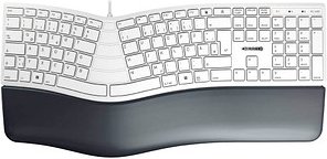Thumbnail - CHERRY KC 4500 ERGO ergonomische Tastatur kabelgebunden weiß-grau