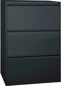 Gürkan Hängeregistraturschrank schwarz 3 Schubladen 76,0 x 62,0 x 101,0 cm