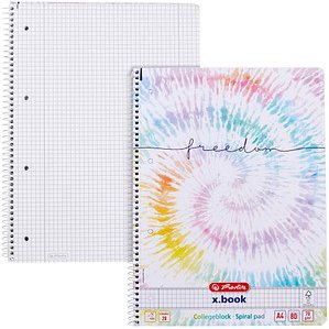herlitz Collegeblock x.book Freedom kariert DIN A4 Innen- und Außenrand, 1 Block