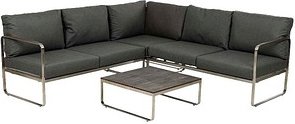 greemotion Loungegruppe Boston anthrazit, silber Metall, 15-teilig