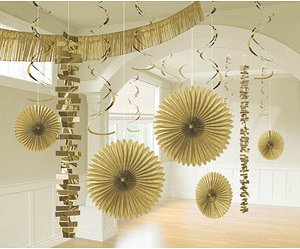 amscan® Partydeko-Set gold, 1 Set