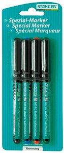STANGER Universal M140 Permanentmarker farbsortiert 1,0 mm, 4 St.