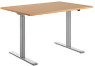 Topstar E-Table elektrisch höhenverstellbarer Schreibtisch buche rechteckig, T-Fuß-Gestell grau 120,0 x 80,0 cm
