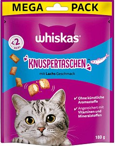 whiskas® Katzen-Leckerli Knuspertaschen mit Lachs 180,0 g