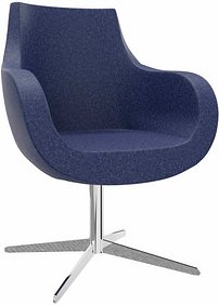 fm Sessel Pirum dunkelblau chrom Stoff, 1 St.
