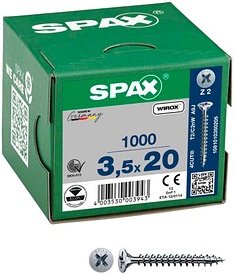 SPAX® Universalschrauben Z2 Senkkopf WIROX 1081010350205 3,5 mm x 20 mm, 1.000 St.