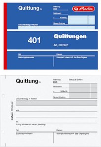 herlitz Quittung, MwSt. separat ausgewiesen Formularbuch 401